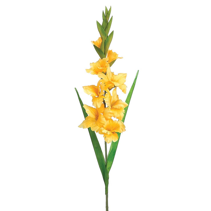 36.5" Silk Gladiolus Flower Spray -Yellow (pack of 12) - FSD624-YE