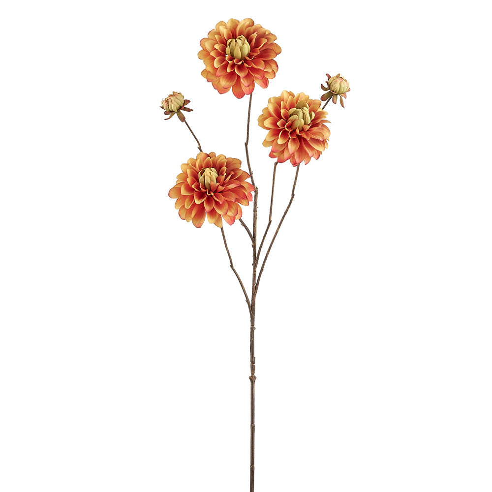 35" Dahlia Silk Flower Stem -Orange (pack of 6) - FSD638-OR