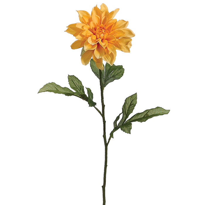 29" Silk Dahlia Flower Spray -Yellow (pack of 12) - FSD857-YE