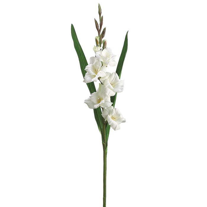 33" Silk Gladiolus Flower Spray -Cream (pack of 12) - FSG032-CR