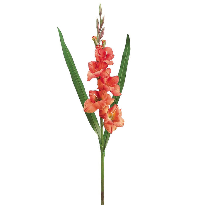 33" Silk Gladiolus Flower Spray -Flame/Orange (pack of 12) - FSG032-FL/OR