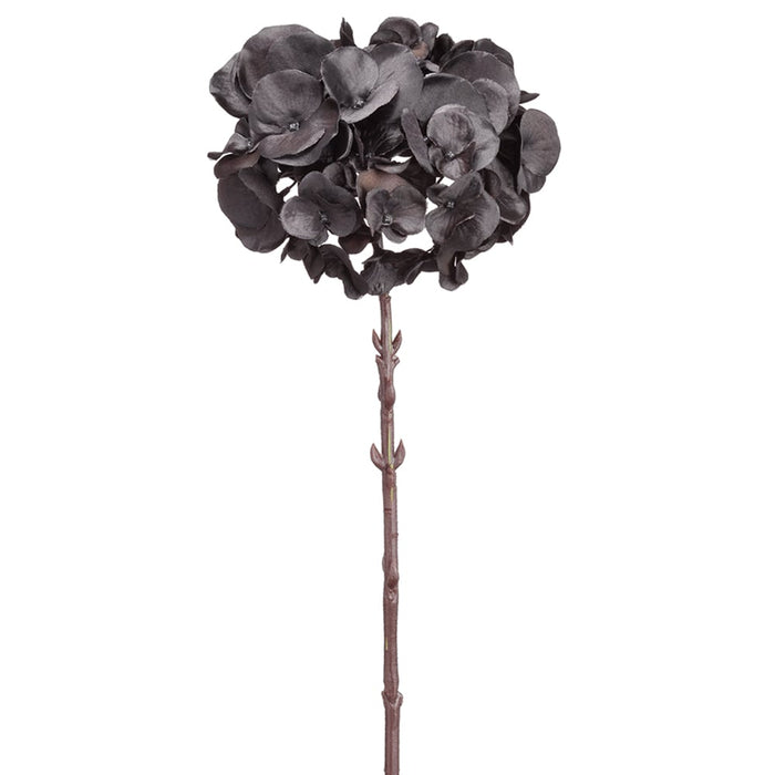 18" Hydrangea Silk Flower Stem -Black (pack of 12) - FSH204-BK