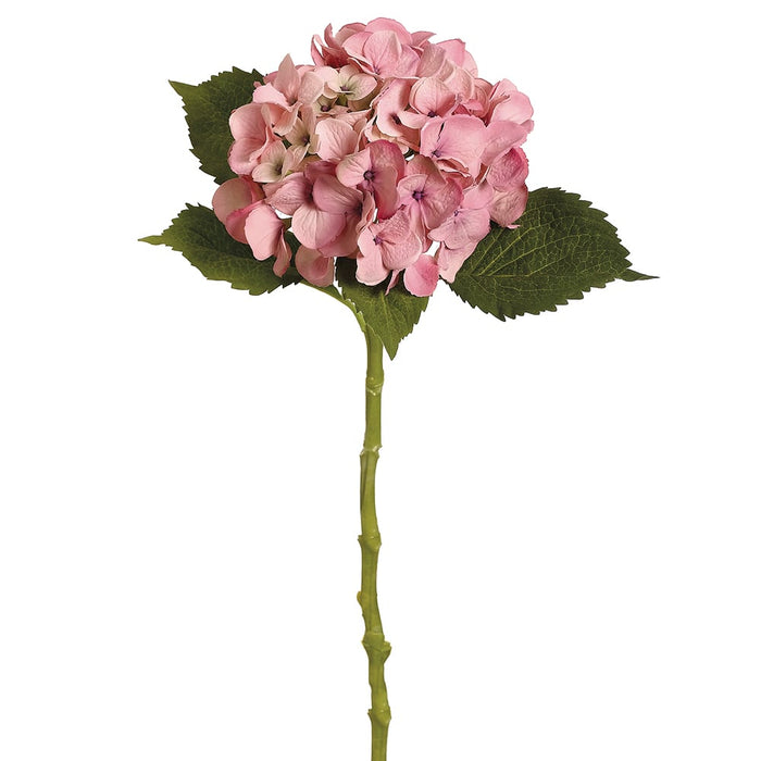 19" Silk Hydrangea Flower Spray -Antique Pink (pack of 12) - FSH363-PK/AT