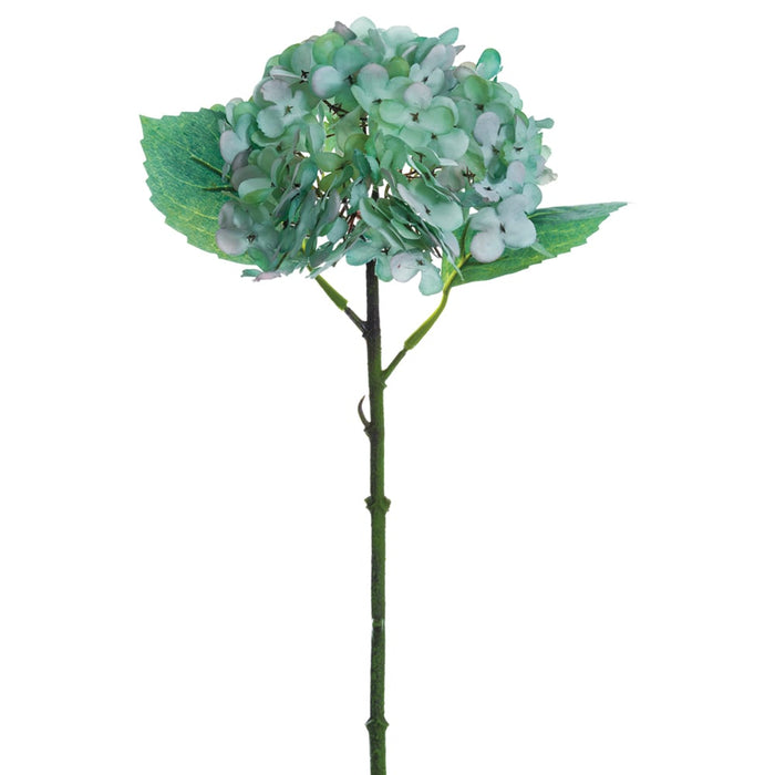 13.5" Hydrangea Silk Flower Stem -Blue/Green (pack of 24) - FSH508-BL/GR