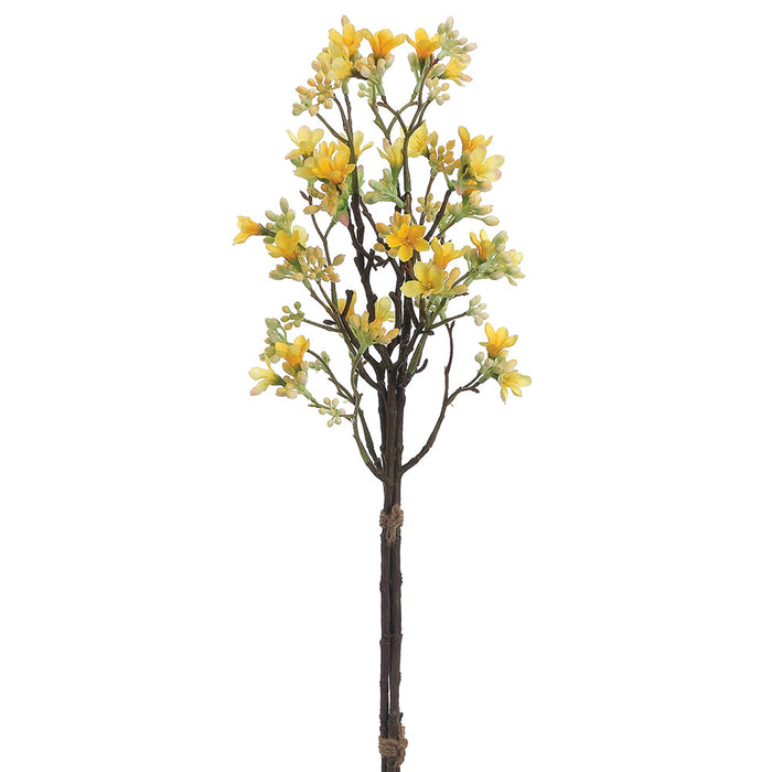 20" Silk Heptacodium Blossom Flower Spray Bundle -Yellow (pack of 6) - FSH917-YE