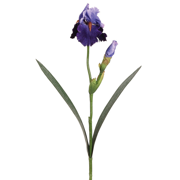 28" Silk Bearded Iris Flower Spray -Purple/Blue (pack of 12) - FSI320-PU/BL