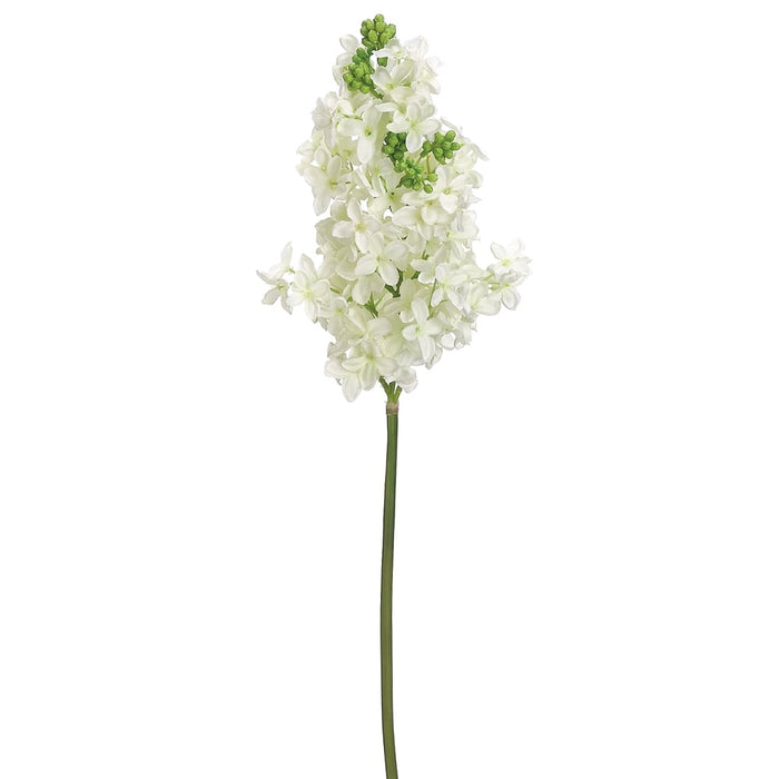 19" Lilac Silk Flower Stem -White (pack of 12) - FSL141-WH