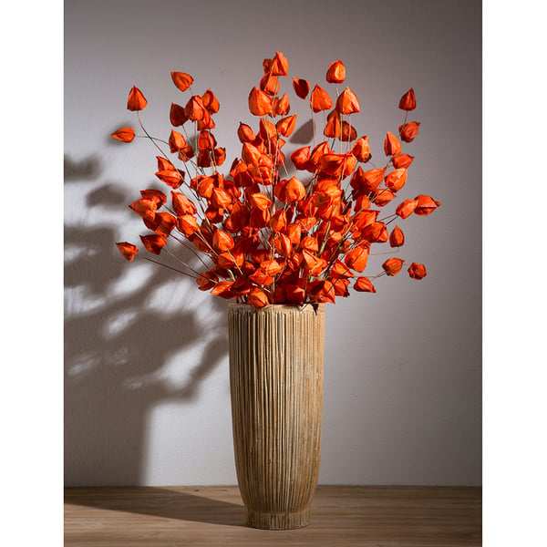 35" Artificial Chinese Lantern Flower Spray -Flame (pack of 12) - FSL890-FL