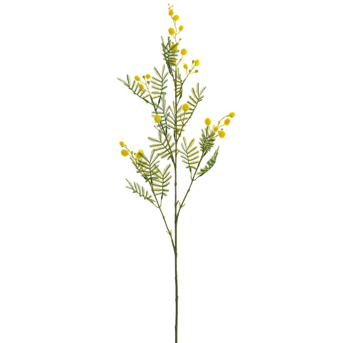 33" Mimosa Blossom Silk Flower Stem -Yellow (pack of 12) - FSM293-YE