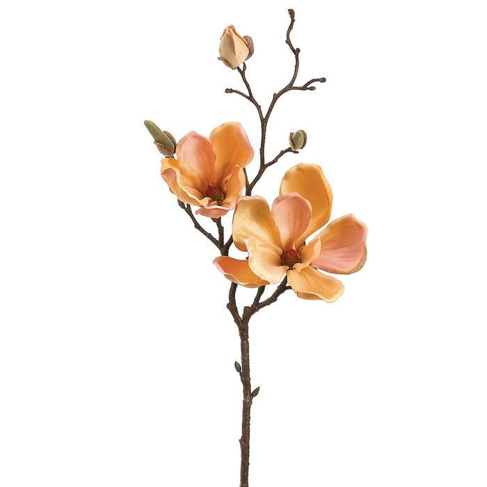 19" Silk Magnolia Flower Spray -Yellow/Gold (pack of 12) - FSM335-YE/GO