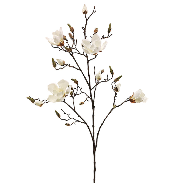 40" Silk Magnolia Flower Spray -Cream (pack of 6) - FSM336-CR