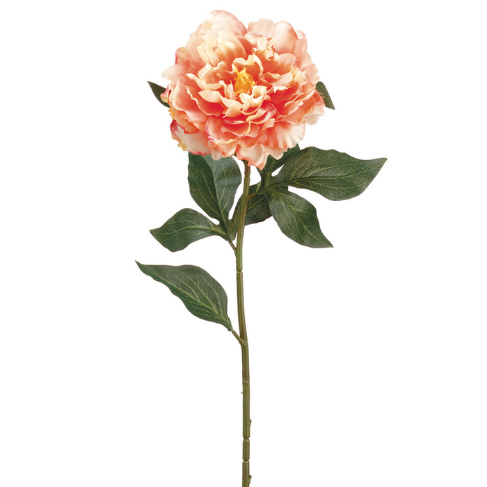 26" Silk Peony Flower Spray -Coral (pack of 12) - FSP026-CO