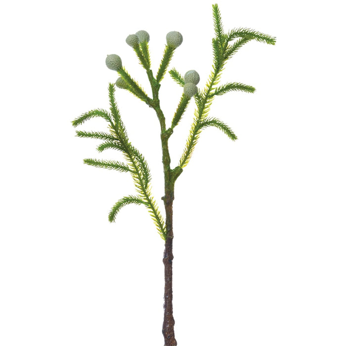 15" Protea Silk Flower Stem -Gray/Green (pack of 12) - FSP044-GY/GR