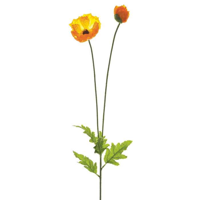 31" Poppy Silk Flower Stem -Orange (pack of 12) - FSP277-OR