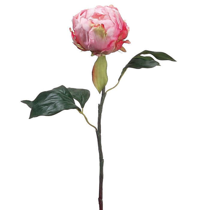 18" Silk Peony Bud Flower Spray -Pink (pack of 12) - FSP701-PK