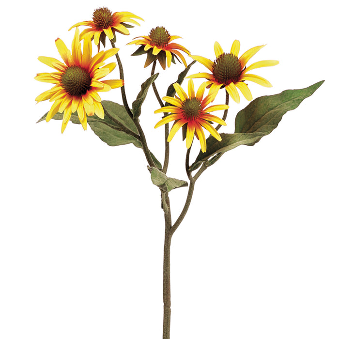 20.5" Silk Rudbeckia Black-Eyed Susan Flower Spray -Yellow (pack of 12) - FSR037-YE