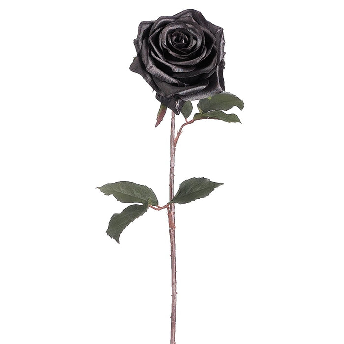 21.5" Silk Rose Flower Spray -Black (pack of 12) - FSR110-BK