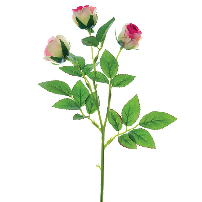 16.5" Silk Rose Flower Spray -Fuchsia/Pink (pack of 24) - FSR165-FU/PK