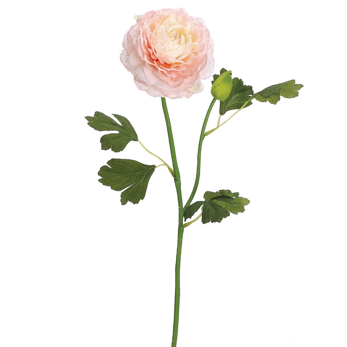 19" Ranunculus Silk Flower Stem -Soft Pink (pack of 12) - FSR167-PK/SO