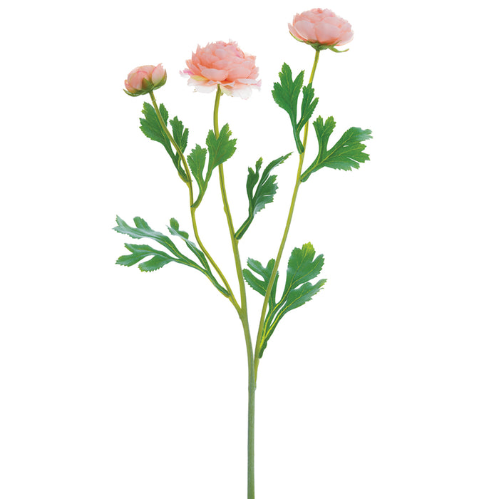20" Ranunculus Silk Flower Stem -Peach (pack of 12) - FSR262-PE