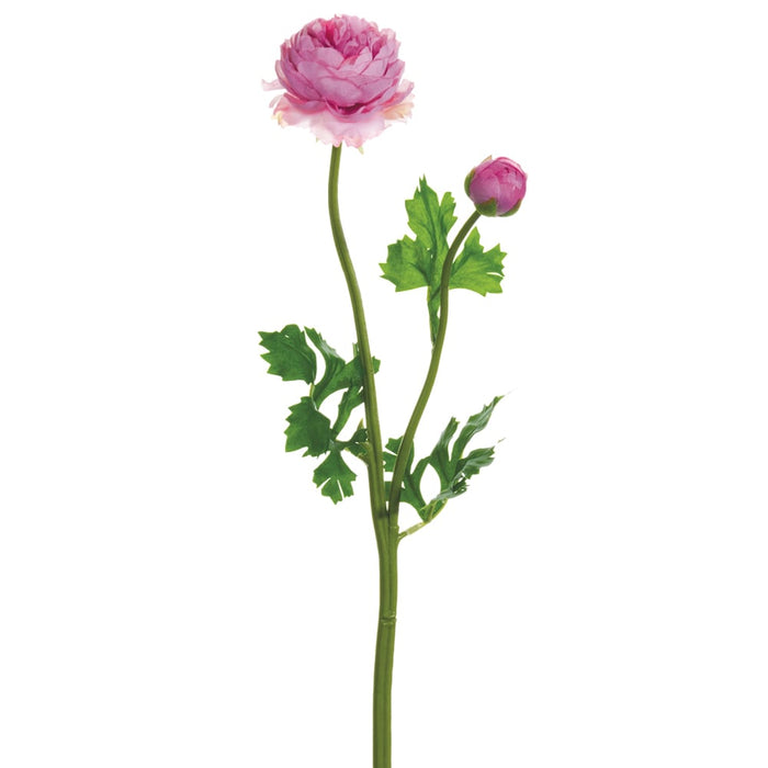 19" Silk Ranunculus Flower Spray -Pink (pack of 12) - FSR277-PK