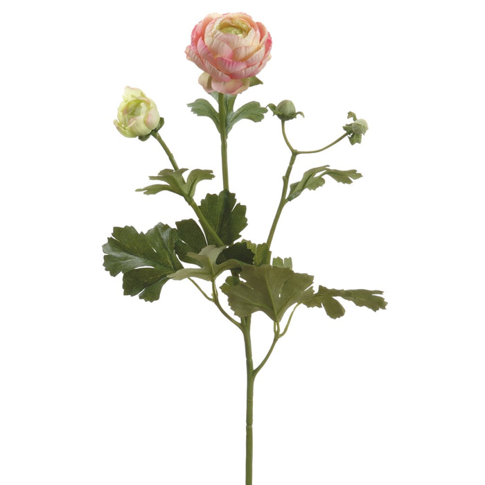 22" Silk Ranunculus Flower Spray -Pink (pack of 12) - FSR374-PK