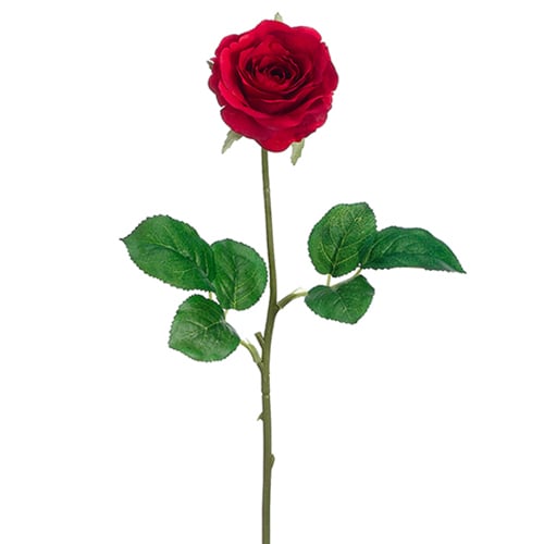 17" Silk Small Tea Rose Flower Spray -Red (pack of 12) - FSR807-RE