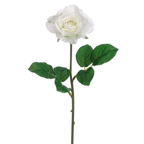 17" Silk Small Tea Rose Flower Spray -White (pack of 12) - FSR807-WH