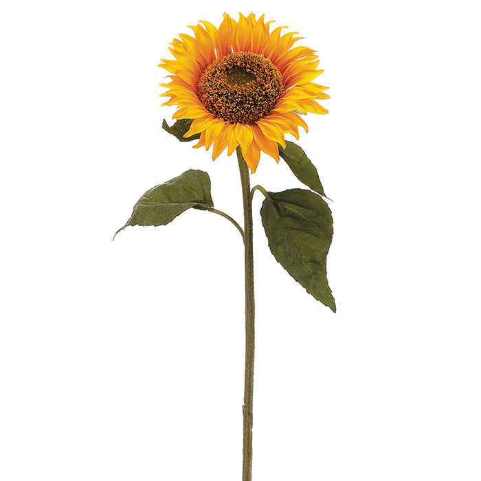 24.5" Silk Sunflower Flower Spray -Yellow (pack of 12) - FSS234-YE
