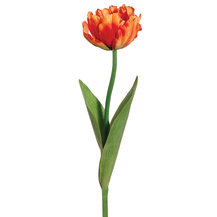 24" Silk Parrot Tulip Flower Spray -Orange (pack of 12) - FST315-OR