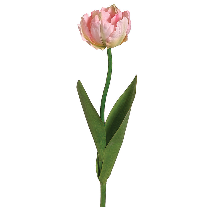 24" Silk Parrot Tulip Flower Spray -Pink (pack of 12) - FST315-PK