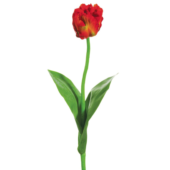 24" Silk Parrot Tulip Flower Spray -Red/Tomato (pack of 12) - FST315-RE/TO
