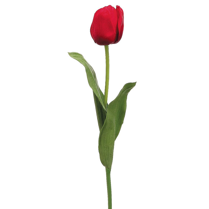 24" Real Touch Tulip Silk Flower Stem -Red (pack of 12) - FST502-RE