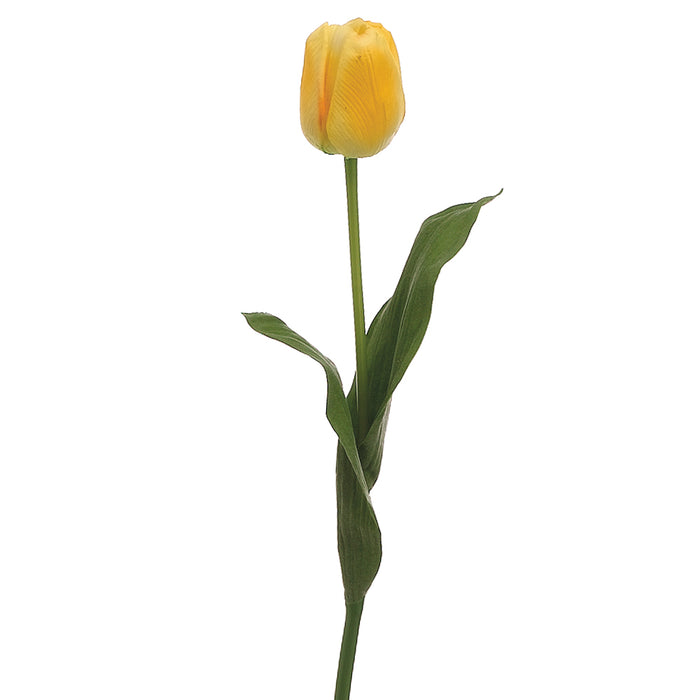 24" Real Touch Tulip Silk Flower Stem -Yellow (pack of 12) - FST502-YE