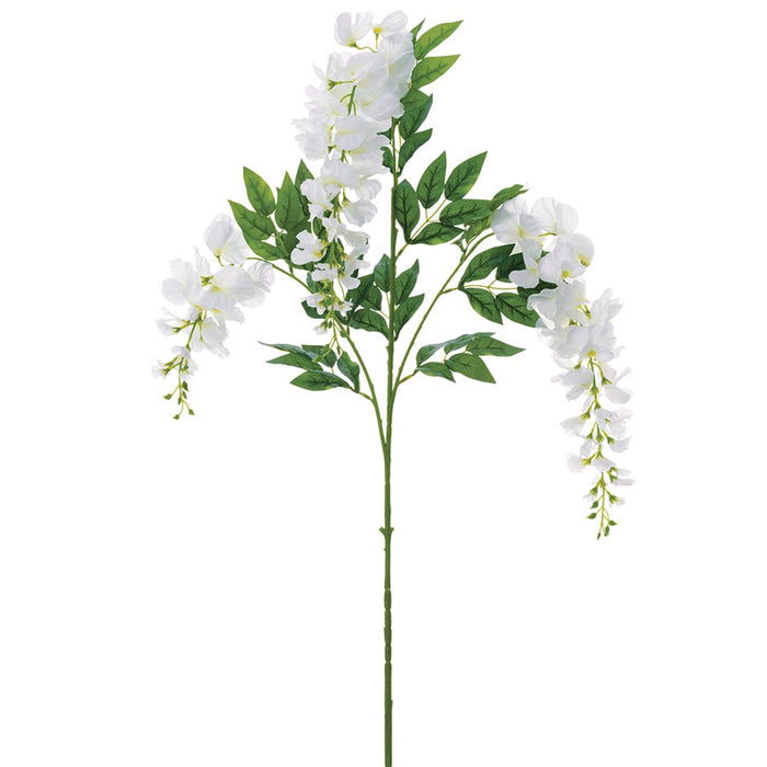 54" Wisteria Silk Flower Stem -White (pack of 12) - FSW501-WH