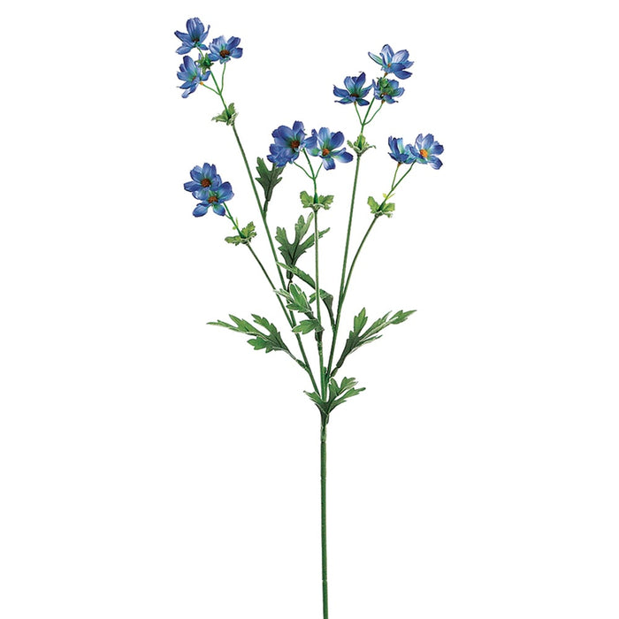 27.5" Silk Baby Cosmos Flower Spray -Blue (pack of 12) - GTC897-BL