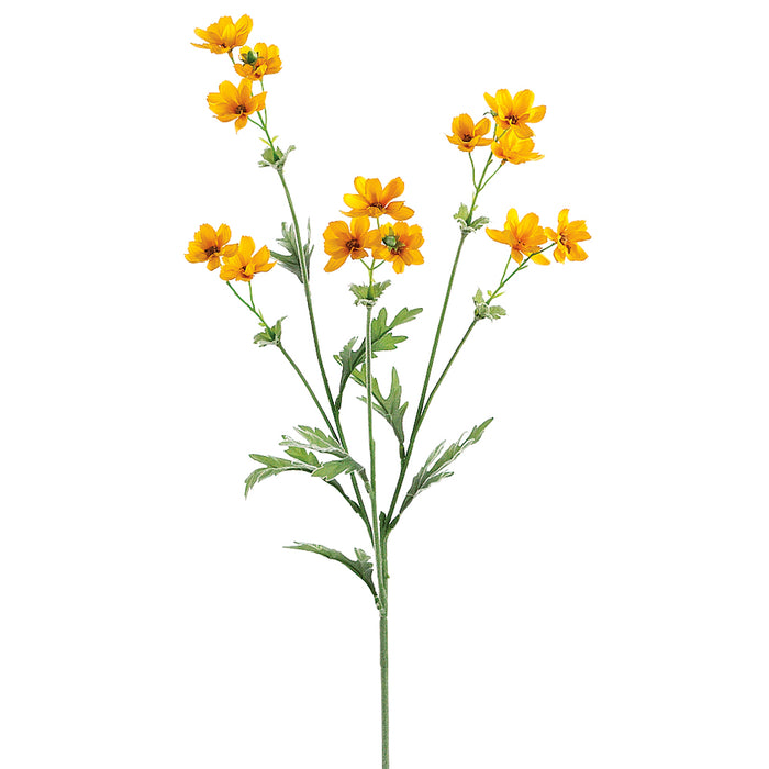 27.5" Silk Baby Cosmos Flower Spray -Gold/Yellow (pack of 12) - GTC897-GO/YE