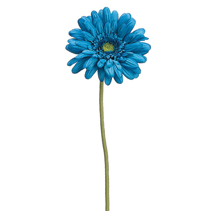 21.5" Silk Medium Gerbera Daisy Flower Spray -Dark Turquoise (pack of 12) - GTD572-TQ/DK