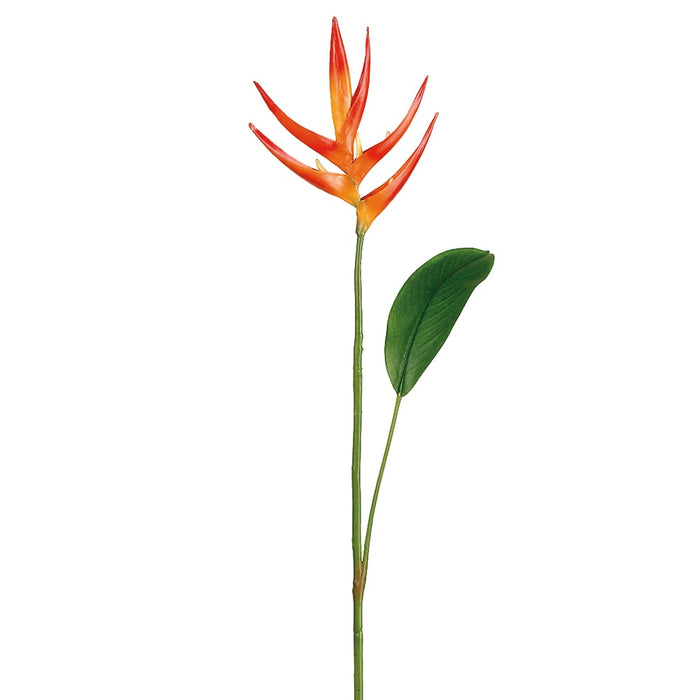 32" Silk Mini Heliconia Flower Spray -Orange (pack of 12) - GTH431-OR