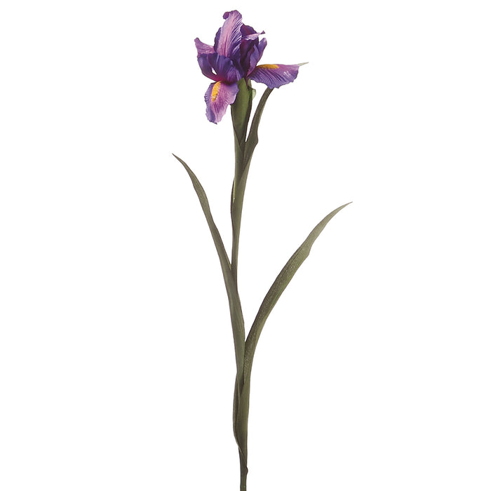 28" Silk Iris Flower Spray -Purple (pack of 12) - GTI901-PU