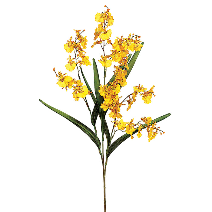 36" Silk Dancing Orchid Flower Spray -Yellow (pack of 12) - GTO801-YE