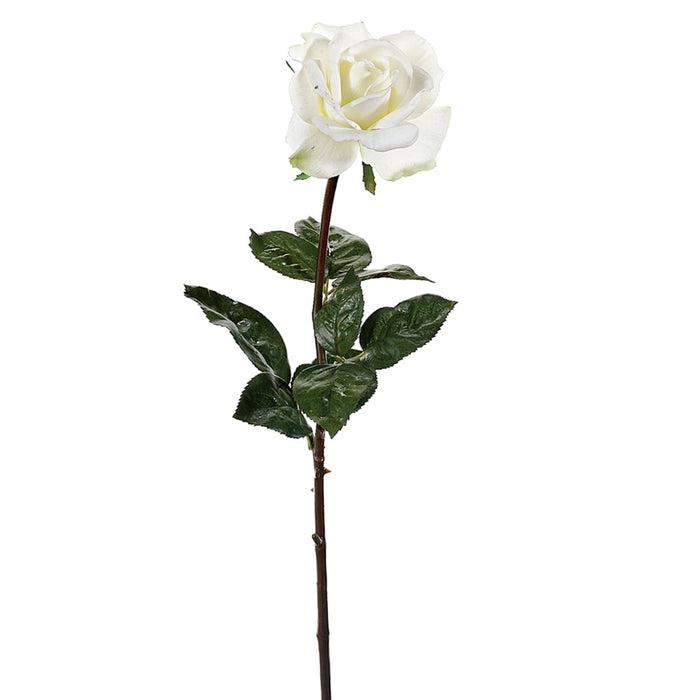 27" Silk Real Touch Caroline Rose Flower Spray -White (pack of 12) - GTR284-WH