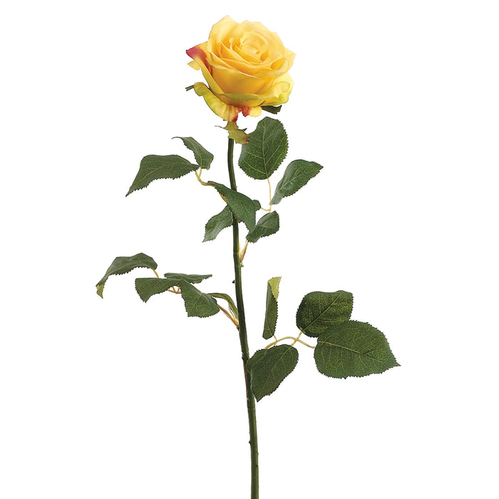 27.5" Silk Confetti Large Rose Flower Spray -Yellow (pack of 12) - GTR456-YE