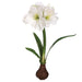 21" Handwrapped Silk Standing Amaryllis w/Bulb Flower Spray -White (pack of 4) - HSA424-WH