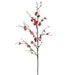 57" Handwrapped Silk Quince Blossom Flower Branch Spray -Coral (pack of 12) - HSB253-CO