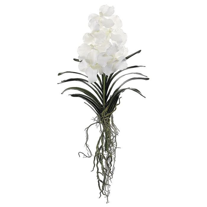 20.5" Handwrapped Silk Vanda Orchid Plant w/Roots Flower Spray -White (pack of 4) - HSO943-WH