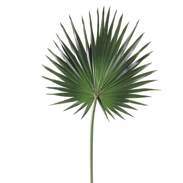 30" Silk Fan Palm Leaf Stem -Green (pack of 12) - HSP126-GR