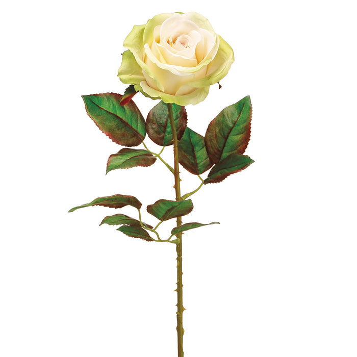 20.5" Handwrapped Silk Rose Flower Spray -Green/Blush (pack of 24) - HSR205-GR/BS