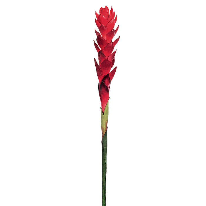 30" Handwrapped Silk Hawaiian Ginger Flower Spray -Red (pack of 12) - JYG153-RE