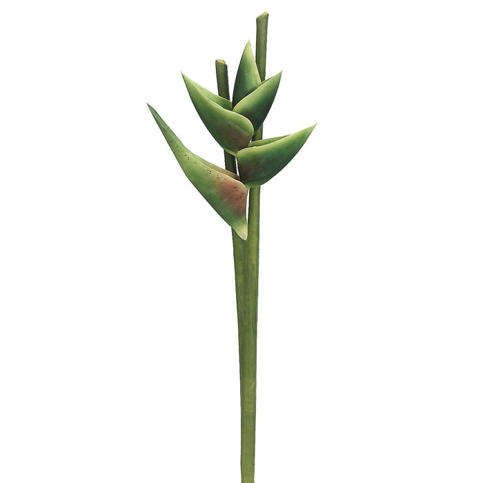 34" Handwrapped Hawaiian Heliconia Silk Flower Stem -Green (pack of 6) - JYH754-GR